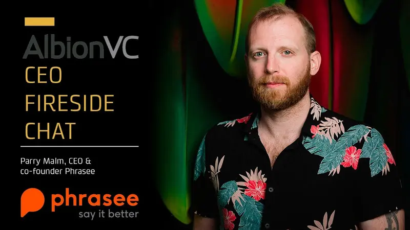 Parry Malm during a CEO fireside chat filmed for AlbionVC.